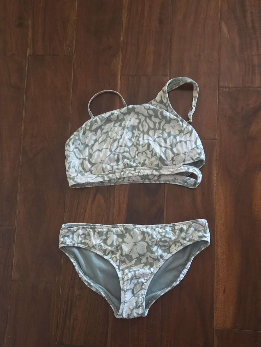 abercrombie kids Light Sage Floral Two-Piece Swim Set